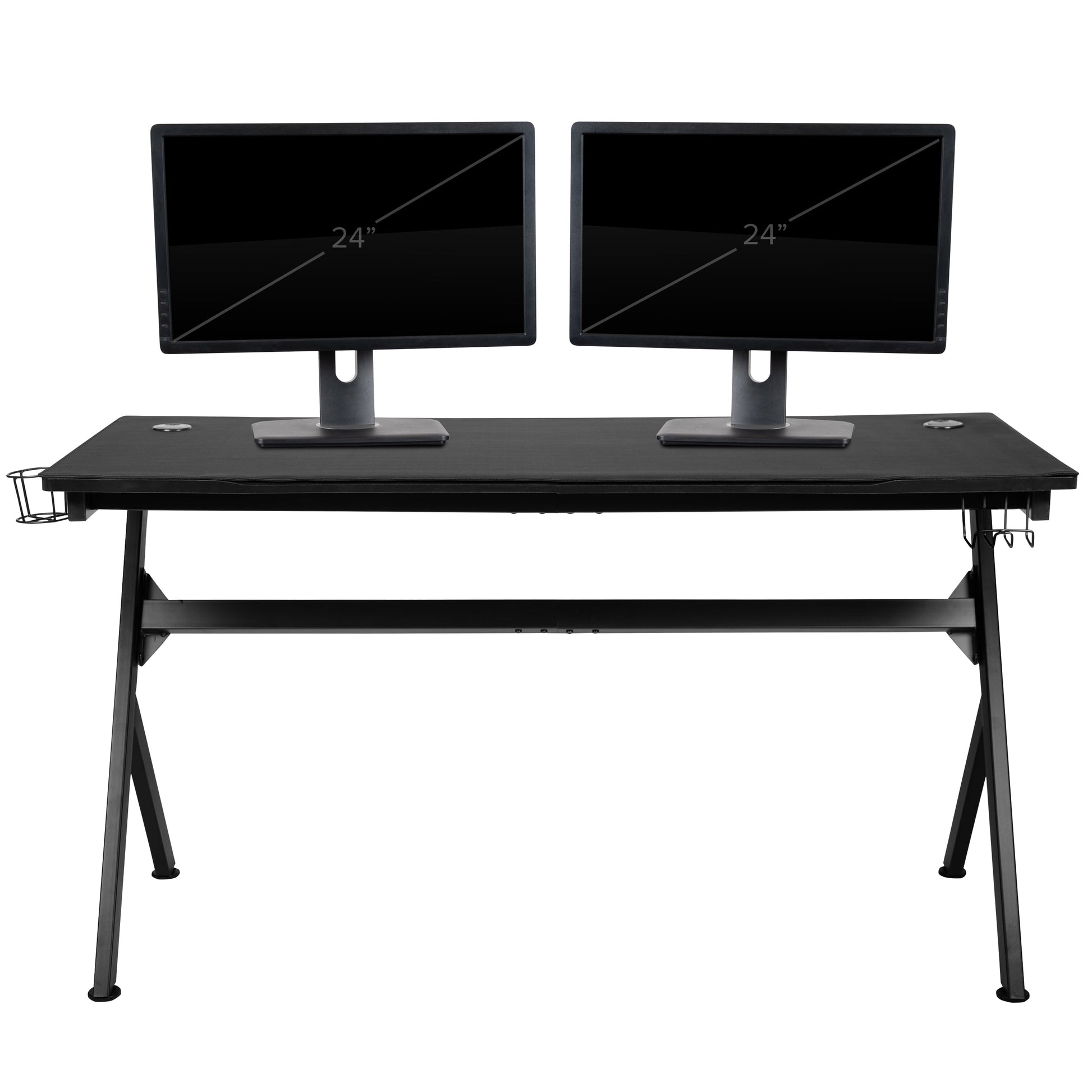 55" X 24" Extra Large Gaming Desk with Headphone Hook and Cup Holder - Free Mouse Pad