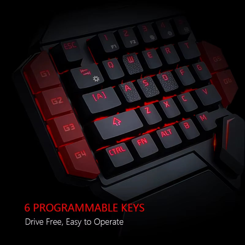 Ergonomics Gaming Keyboard Single Hand Usb Wired 35Key One Handedly RGB Backlight Mini Keyboard for Gamer Laptop Desktop PC